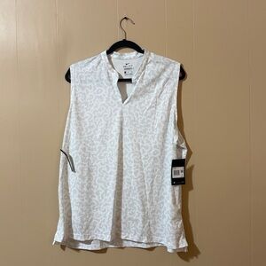 Nike Women's Grey and White Cheetah Golf Top